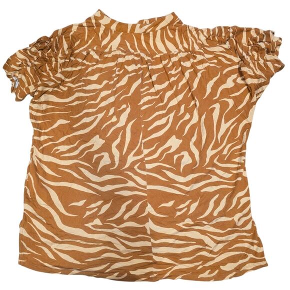 Anthropologie Tiger Stripe Blouse in Orange and Cream Size Xl - Picture 9 of 9